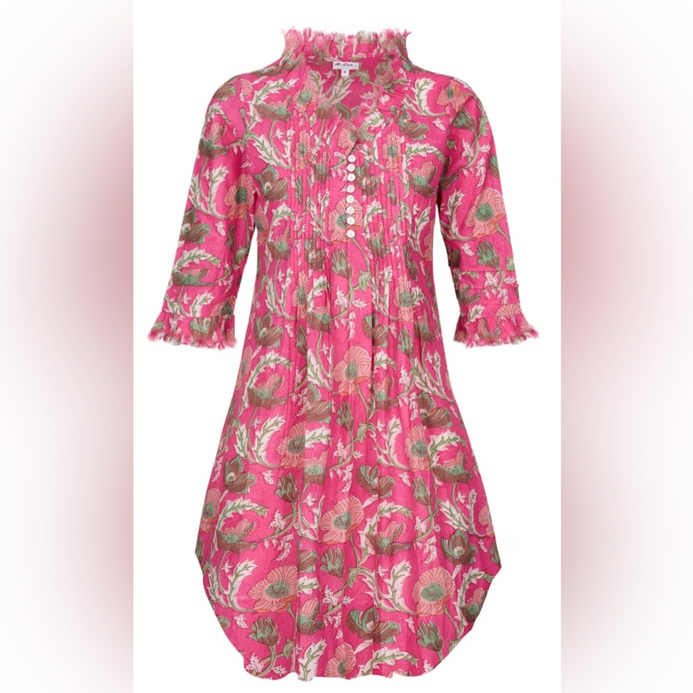 At Last Annabel Cotton Tunic In‎ Pink & Green Flower